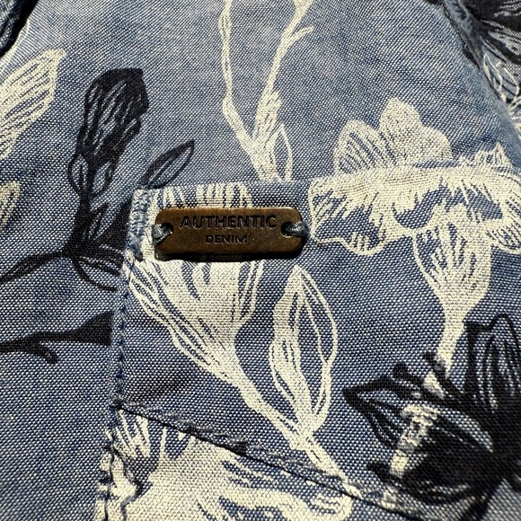 Max Women‎ 1/4 Button Shirt Dress Size S/10 Floral Blue Long Sleeve - Picture 8 of 14